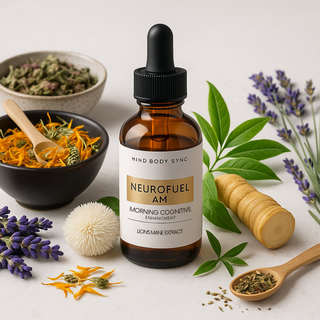 Glass Amber Dropper bottle combined with organic, natural herbs and adaptogens to an 1OZ liquid supplement product